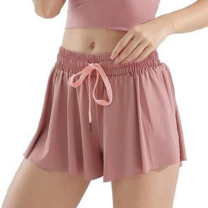 Pink Flowy Fitness Shorts